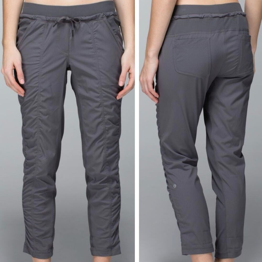 Lululemon Steet To Studio Pants 4 Womens Unlined 28" Travel Commute 7/8 Gray Gym